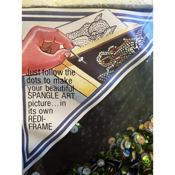 Lee Wards Holiday Spangle Art Eagle Sequin Picture Kit Vintage boy Sequin kit - Picture 4 of 5